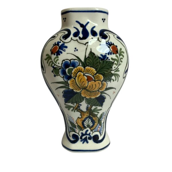 Delf Vas 15cm Vintage Blomma