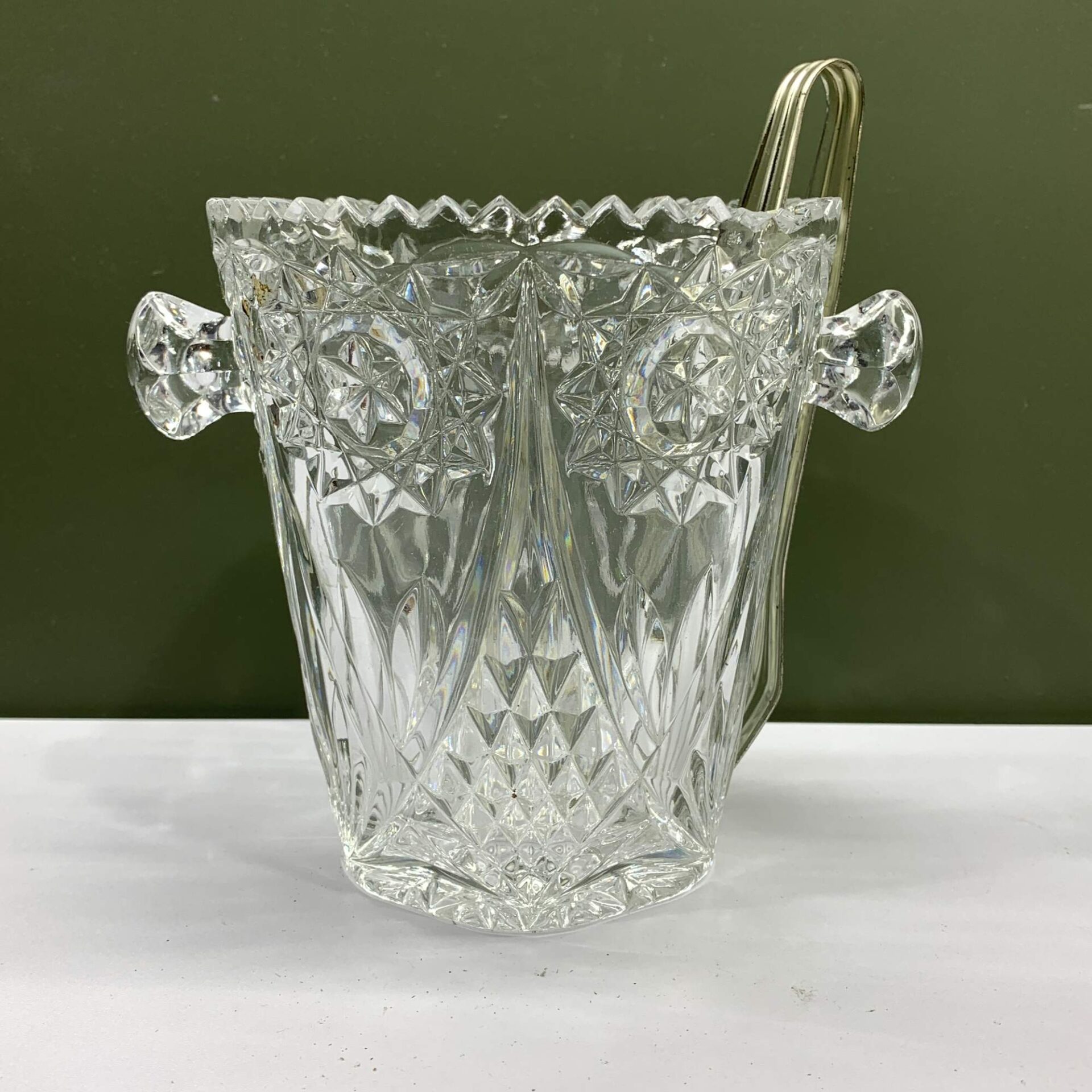 Glashink 14cm Vintage Pressglas Hink