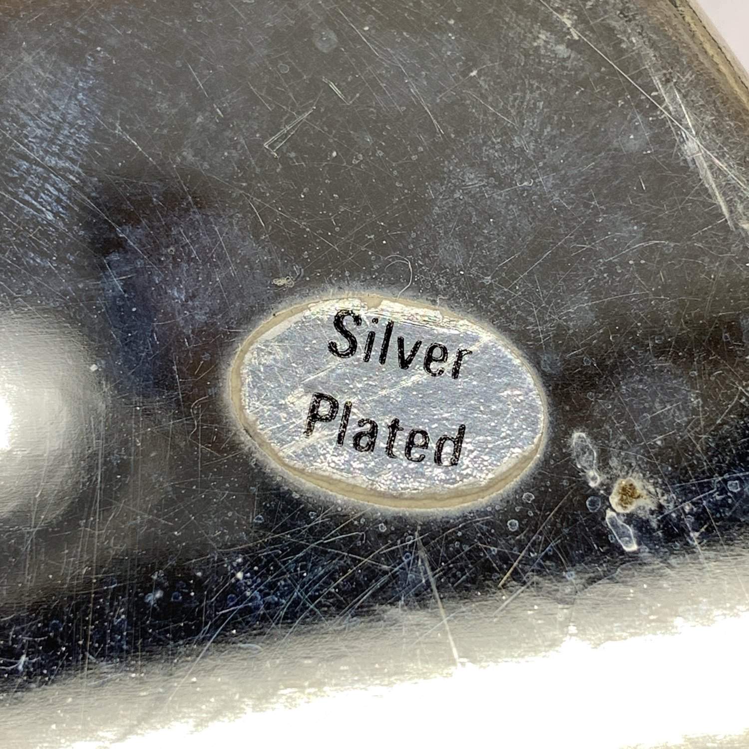 Bricka Rund Silverpläterad Metall Elegant Servering Vintage - Bild 6