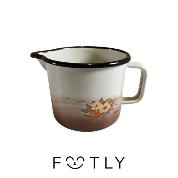 Baumann Emaljerad Mjölkkanna Chokladkanna Kanna Plåt Retro Vintage Design