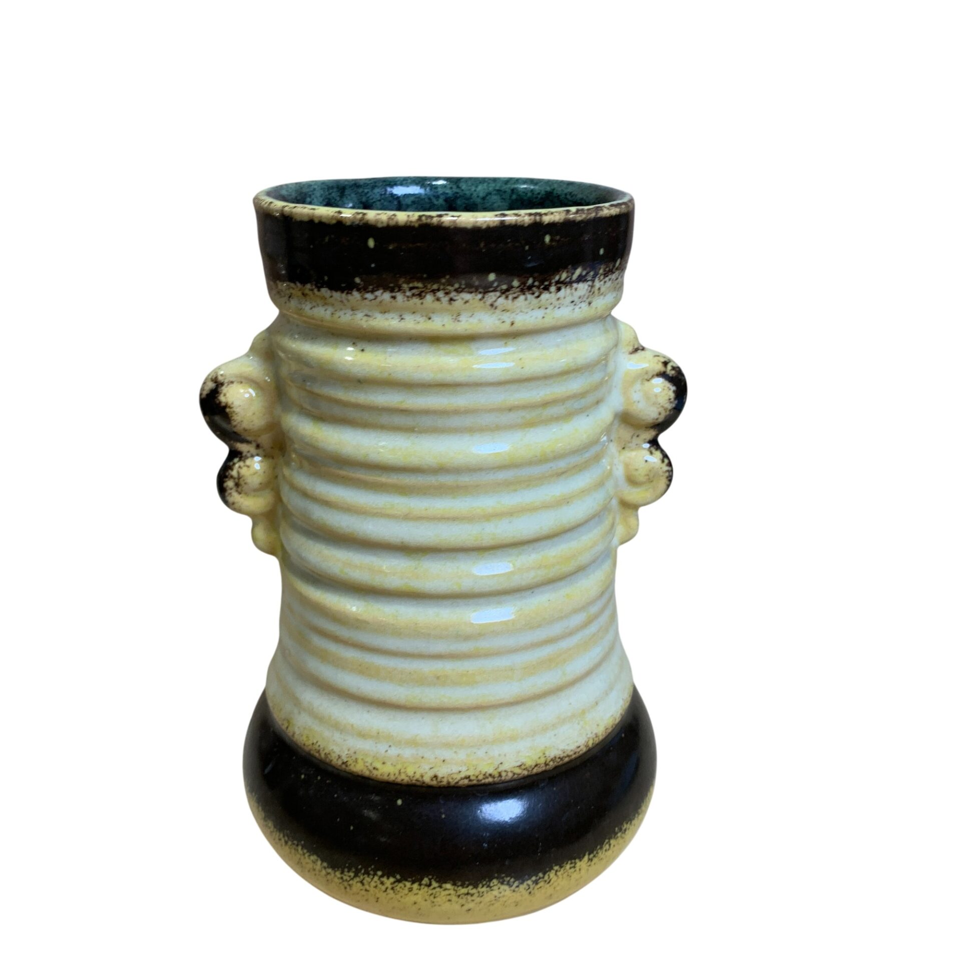 Strehla Tysk Vas Gul 16cm Vintage GDR