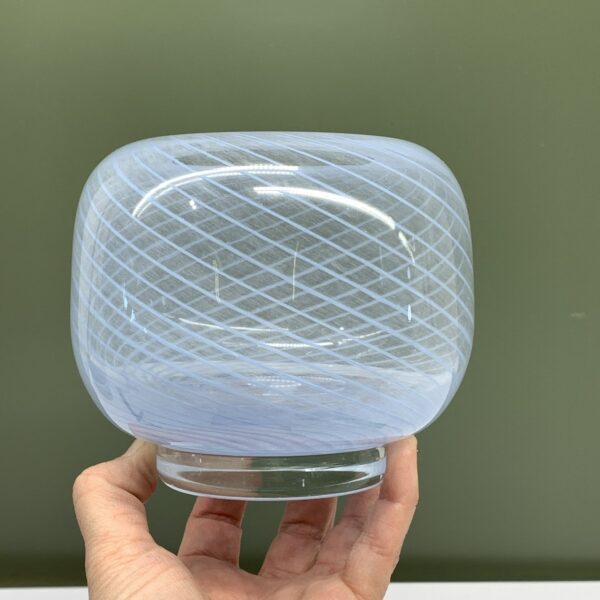 Vas Glas Spiral Mönster Ljusblå Vit Modern Inredning