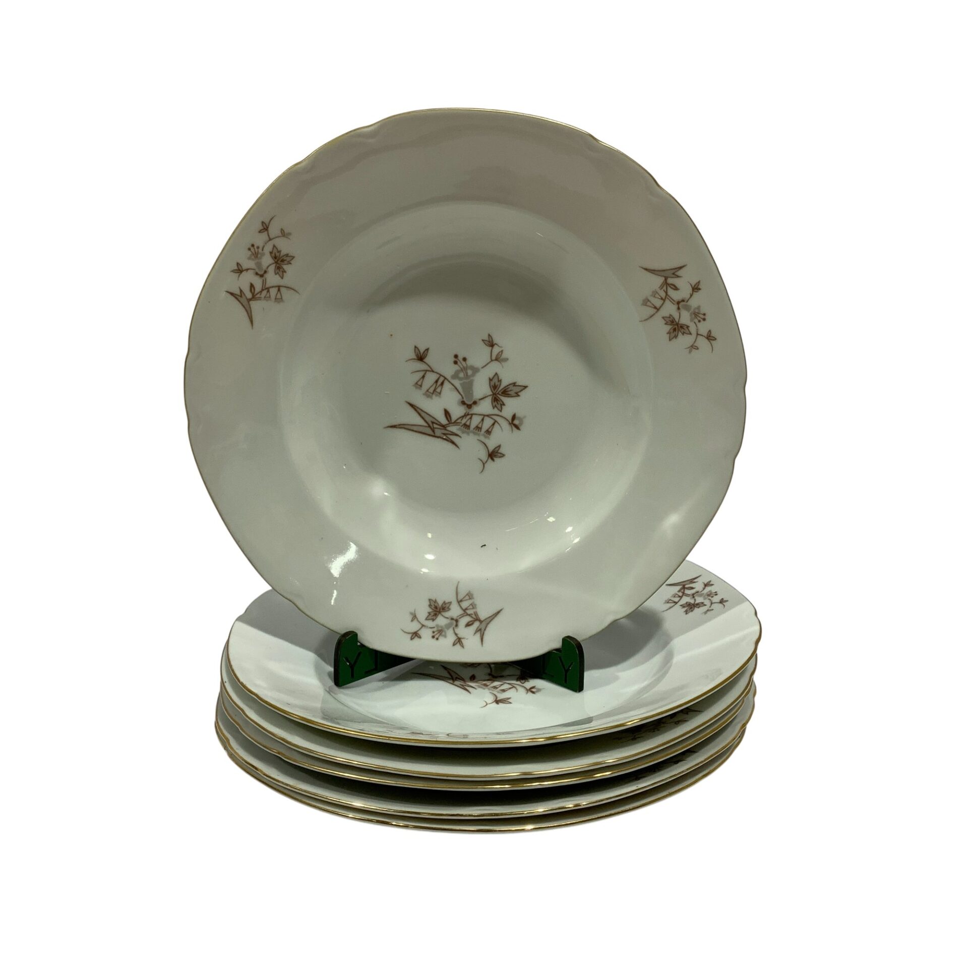 Victoria Tjeckoslovakien 6st Djupa Tallrikar Vintage