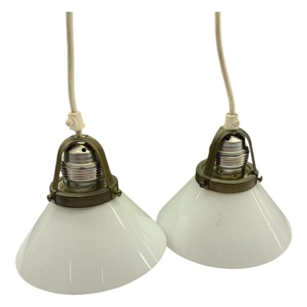2 st Skomakarlampor Glas Vit Metall Retro Industriell Stil Fönster Lampa