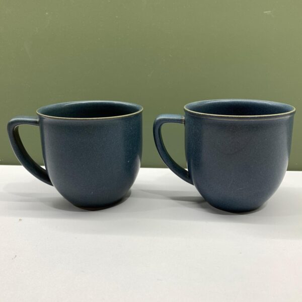 Höganäs Keramik Muggar 2st Blå 8cm Koppar Sweden