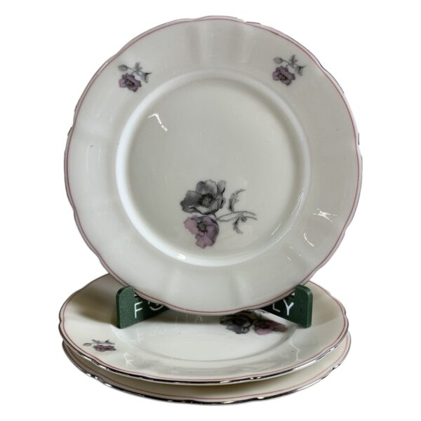 Pirkenhammer Avignon 3 st Assietter Porslin Blommor Vit Rosa Lila