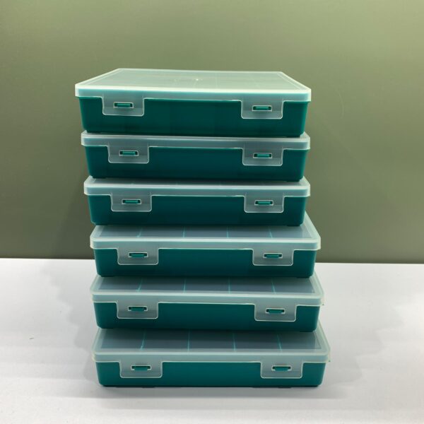 Sortimentslåda 6 st Förvaringslåda Plast Grön Transparent Lock Smådelar