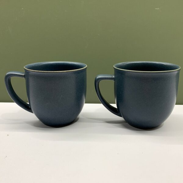 Höganäs Keramik Muggar 2st Blå 8cm Koppar Sweden