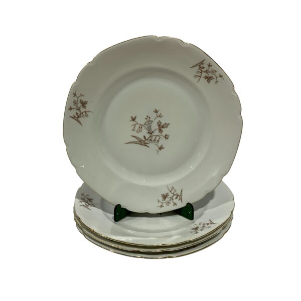 Victoria Tjeckoslovakien 4st Mattallrikar Vit Vintage Tallrikar