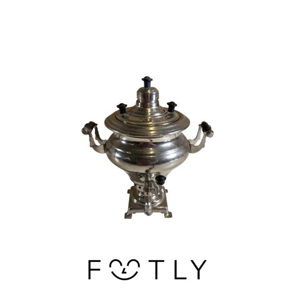 Miniatyr Rysk Samovar Tekokare Vit Metall Vintage