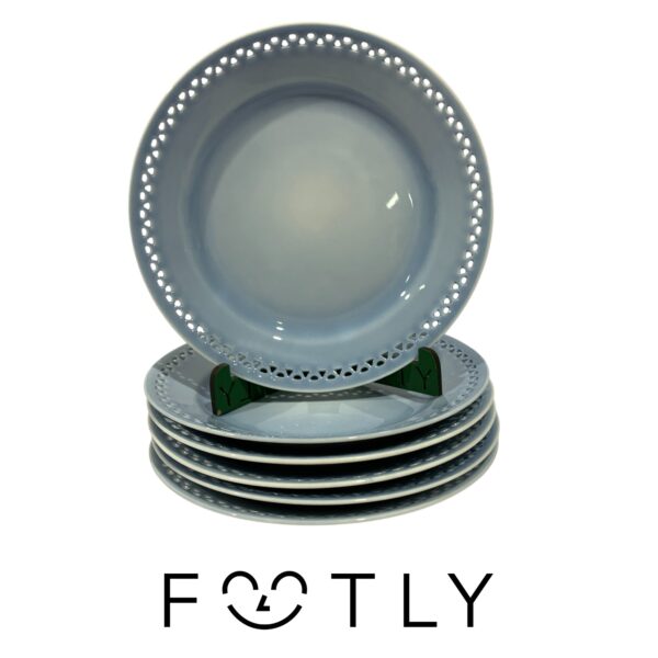 Bing & Gröndahl 6st Assietter Blå 17cm Dansk Design Spetskant B&G Grøndahl