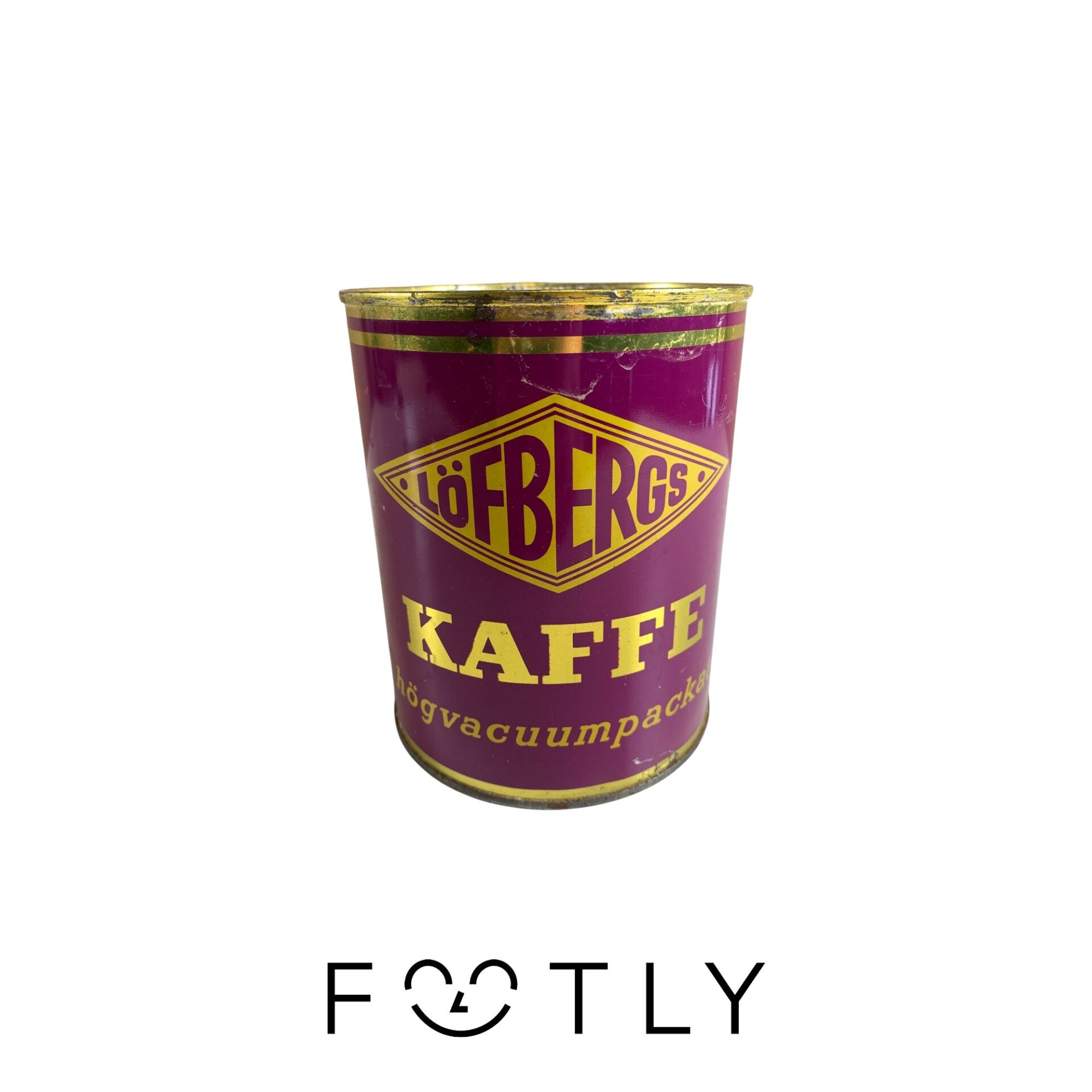 Löfbergs Lila Plåtburk Kaffeburk Plåt Kaffe Burk 400g Retro Design