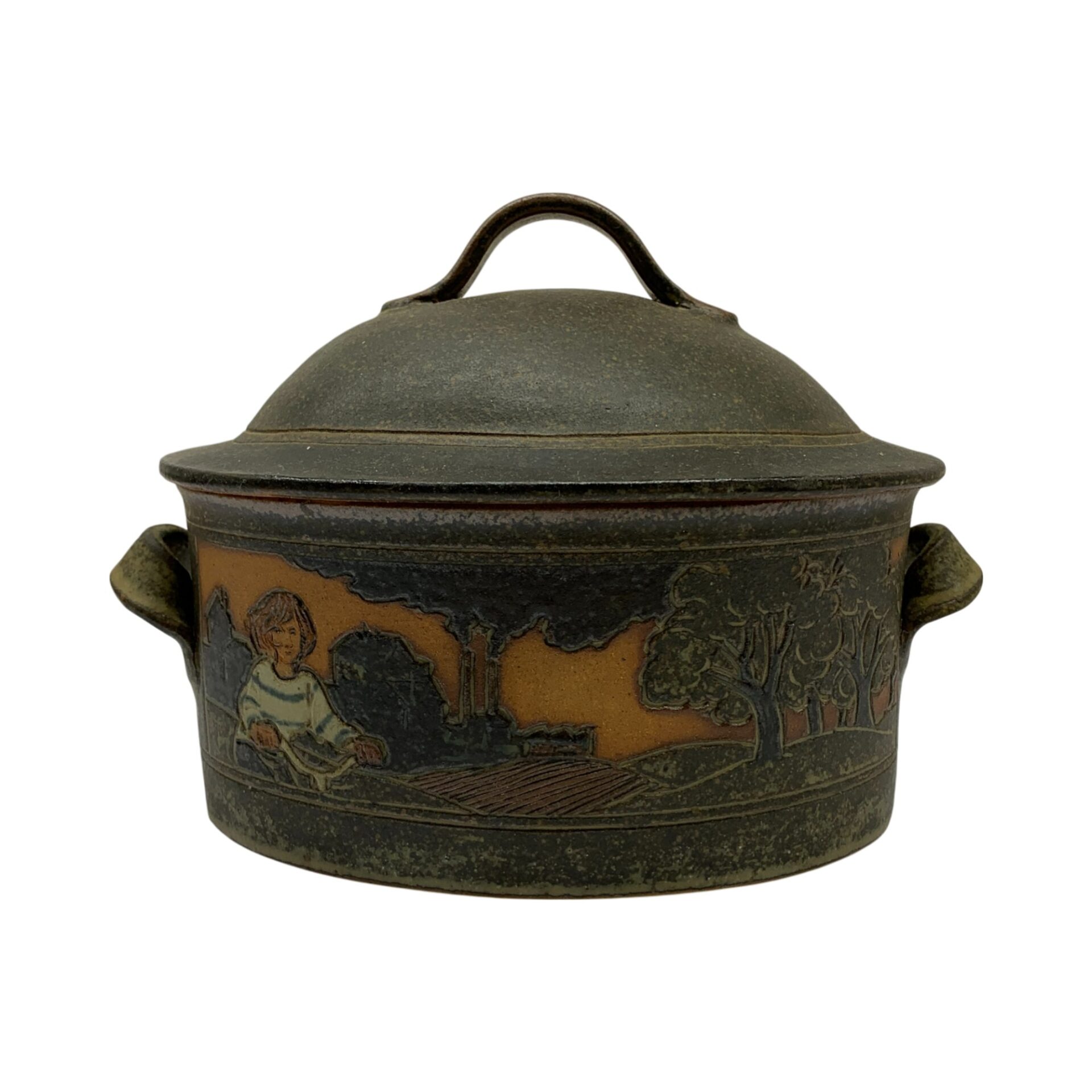 Keramik Gryta Brun 19cm Vintage