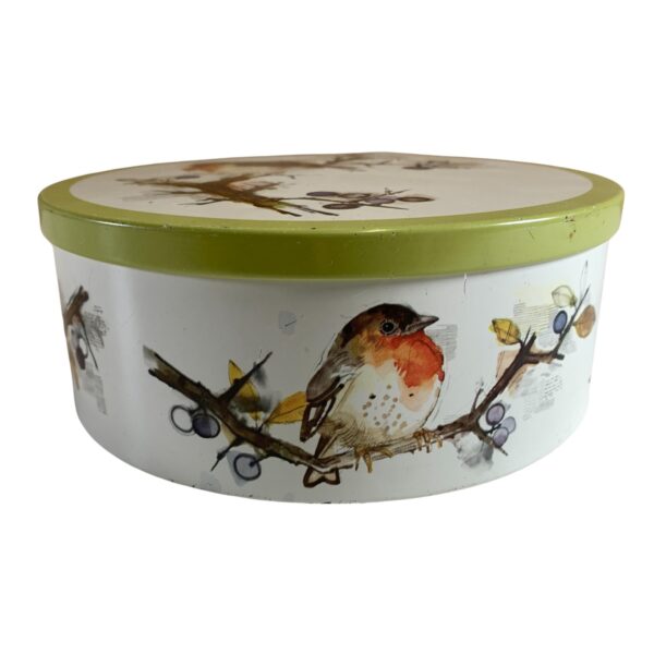 IRA Plåtburk Kakburk Plåt Kak Burk Fågel Rödhake Motiv Vintage