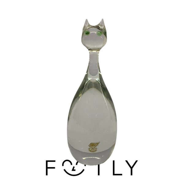 Gullaskrufs glasbruk Katt Glas Prydnad 19cm
