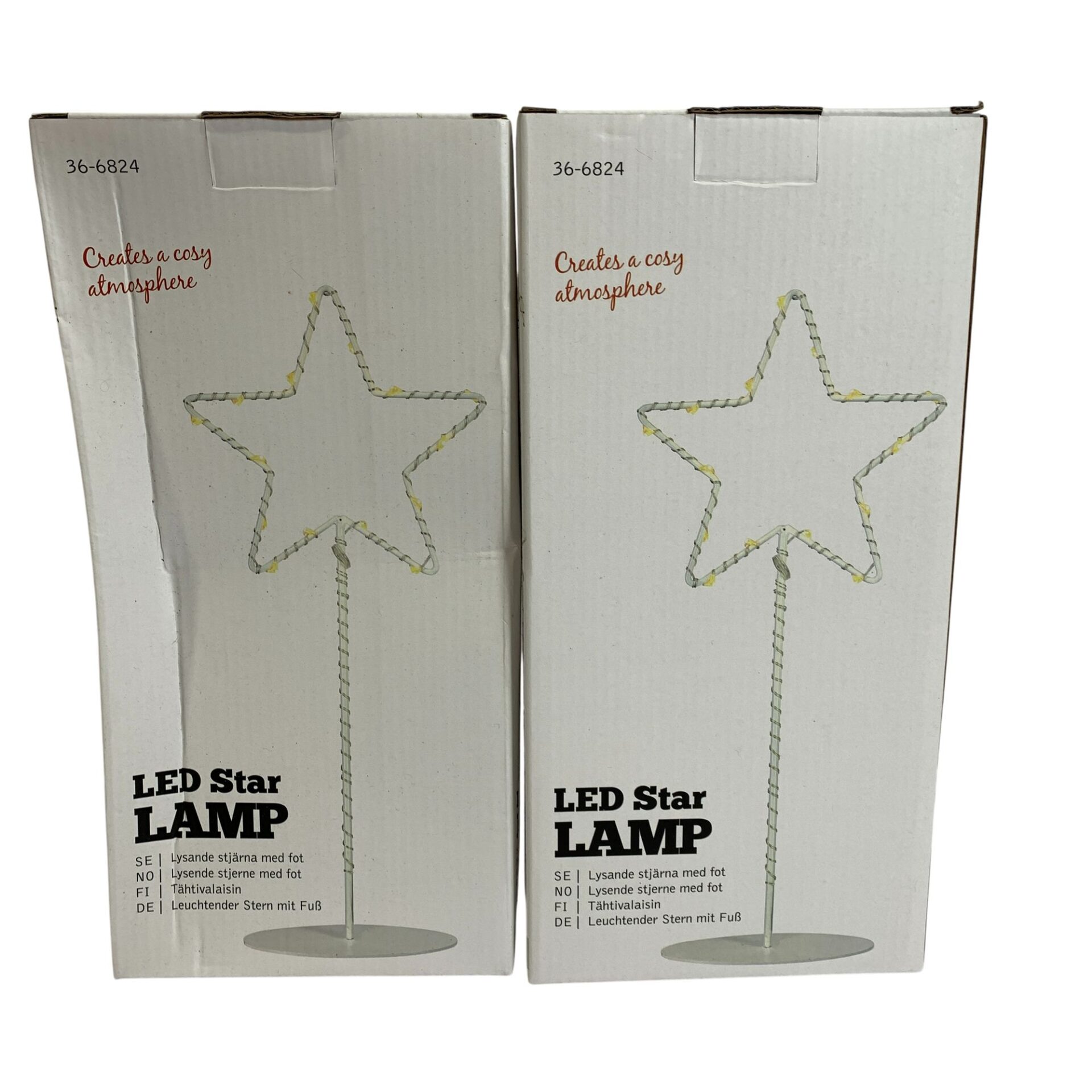 2st LED Star LAMP Lysande Stjärna på fot 30cm Lampa