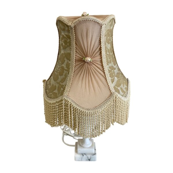 Bordslampa 38cm Tygskärm Lampa E27 Vintage