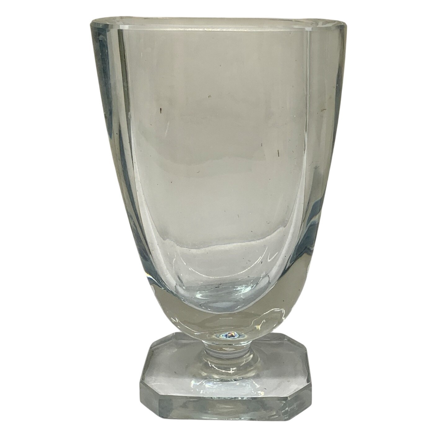 Vas Glas Klar Fyrkantig på Fot Retro Vintage