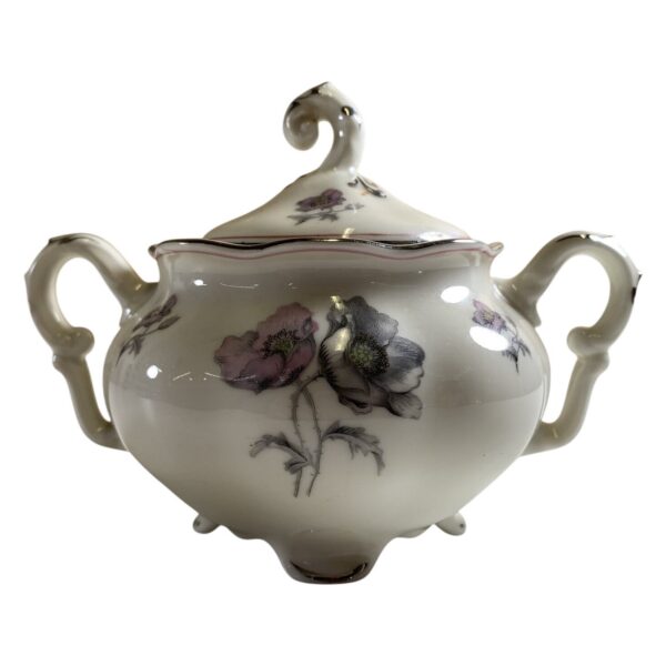 Pirkenhammer Avignon Sockerskål Porslin Blommor Gulddekor Tyskland Germany