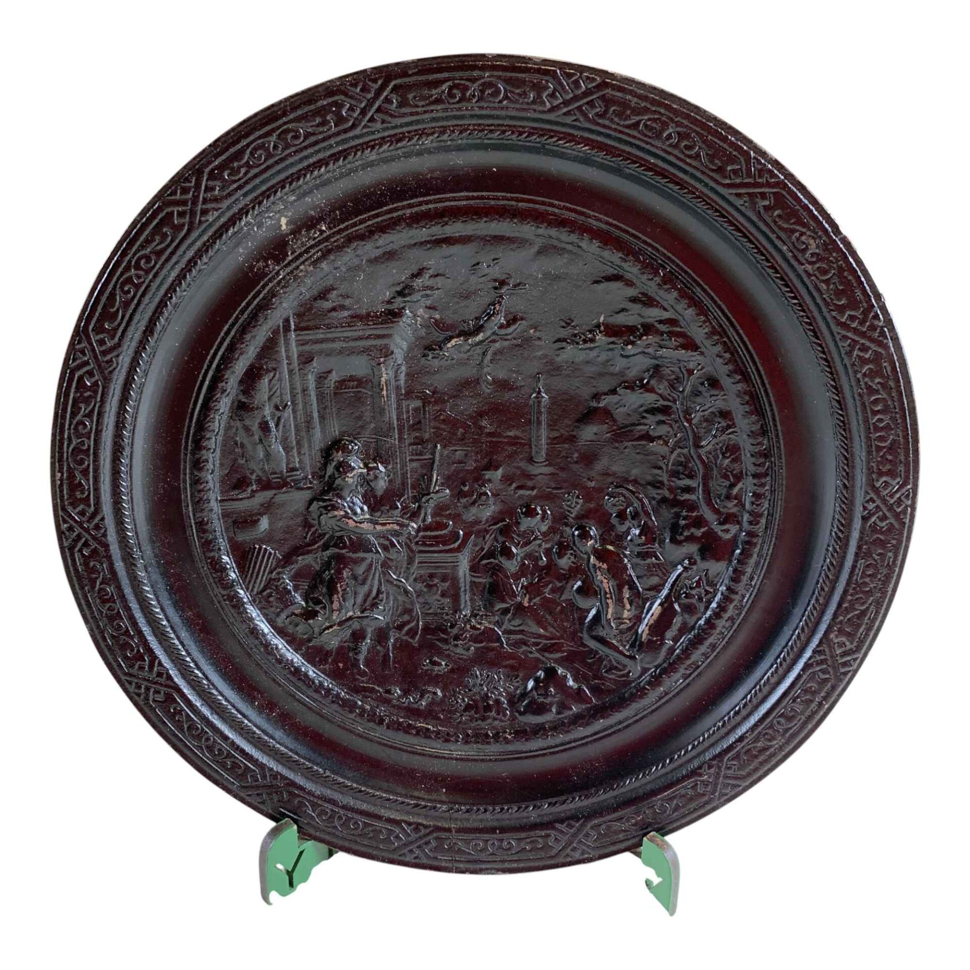 Väggrelief Gjutjärn 21cm Romersk Motiv Vintage