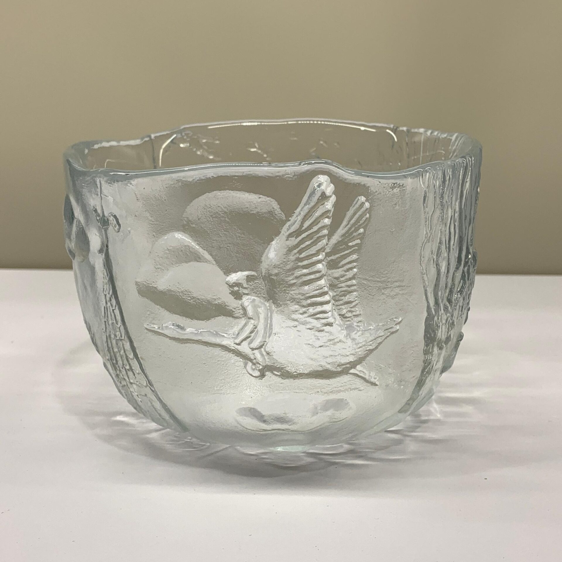 Kosta Boda Nils Holgerssons Underbara Resa Skål Glas 14cm Design Kjell Engman