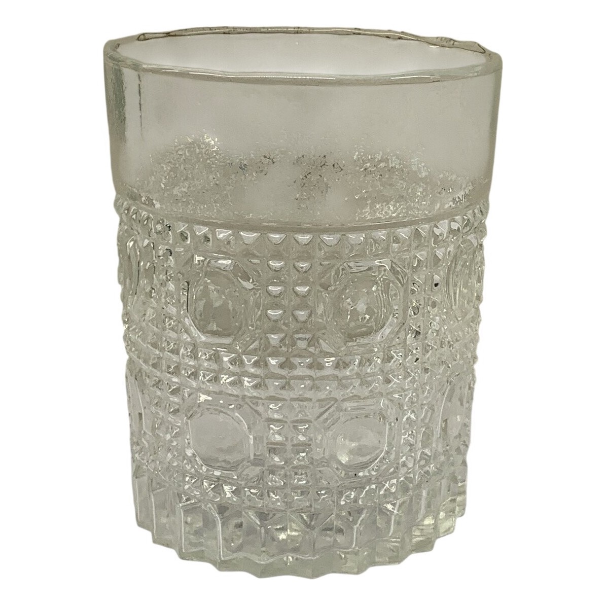 Glas Pressglas Mönstrad Vintage Tjockt Klarglas Retro Stil