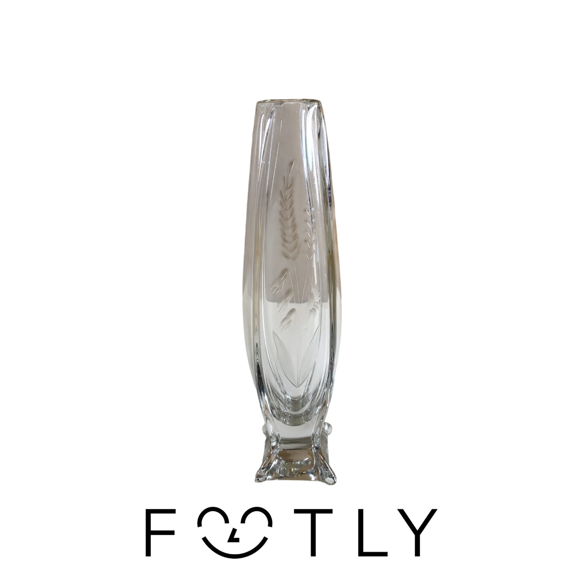 Glasvas Glas Vas Blom Dekor Blommor Vintage Design Retro