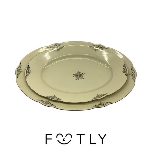 Rörstrand 2st Fat Beige Guldig Kant Uppläggningsfat