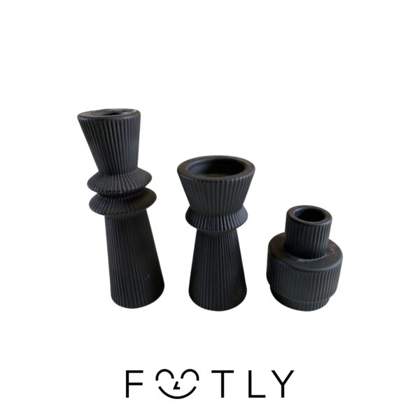 Mio Michelle Ljusstakar 3st Svart Keramik