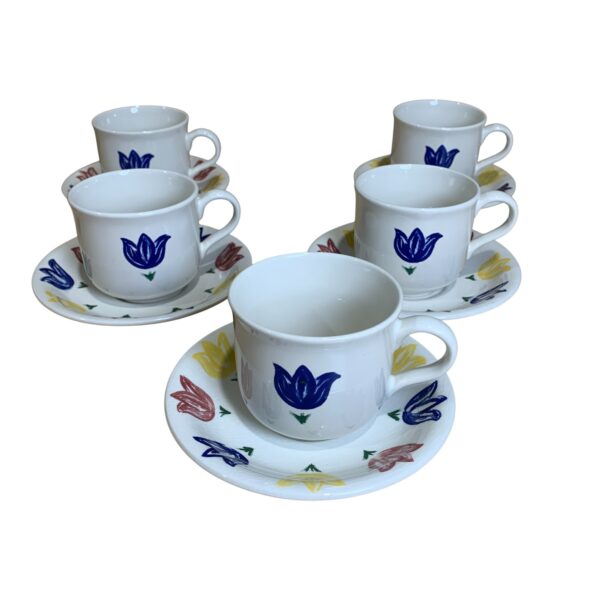 John Tams 5st Koppar & Fat Tulpanmönster England Design Muggar