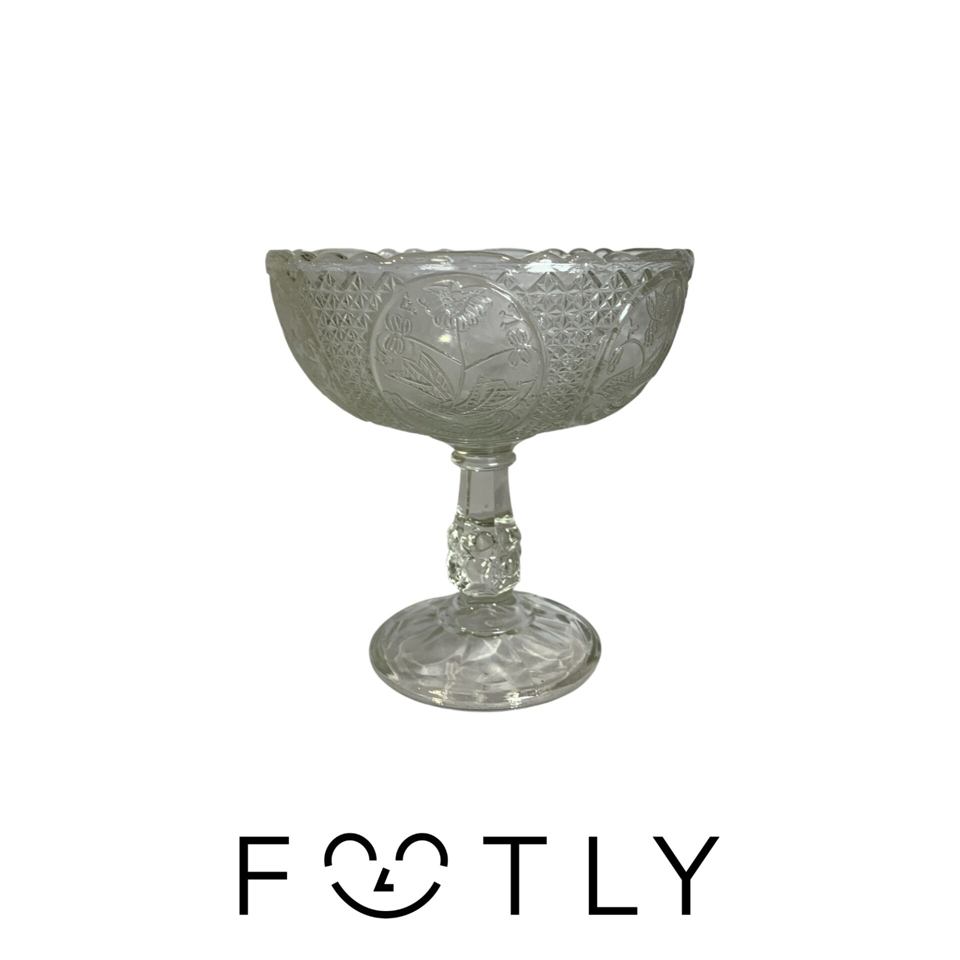 RIihimäki Glasskål på Fot Glas 12cm Vintage Finland