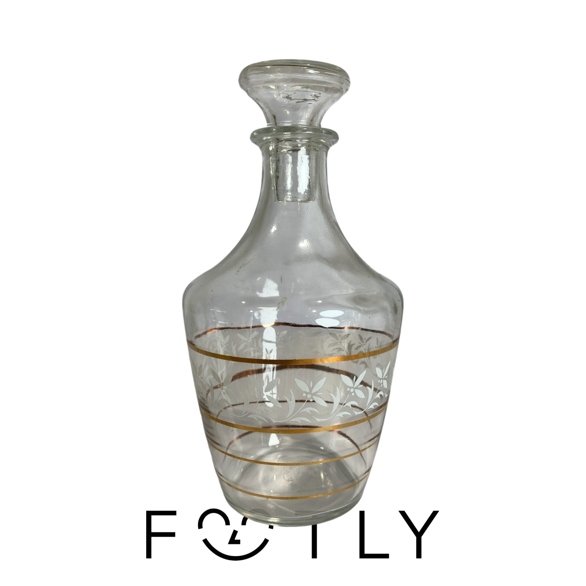 Karaff Glas Dekor Flaska Vintage