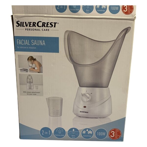 SilverCrest SGS 100 B1 Facial Sauna Ångbad 2-i-1 100W Vit Hudvård Inhalation
