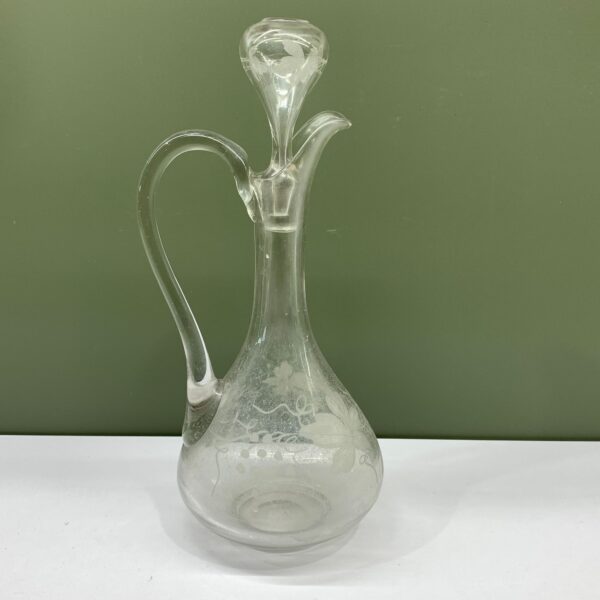 Karaff Glas Flaska 31cm Vintage Blomma