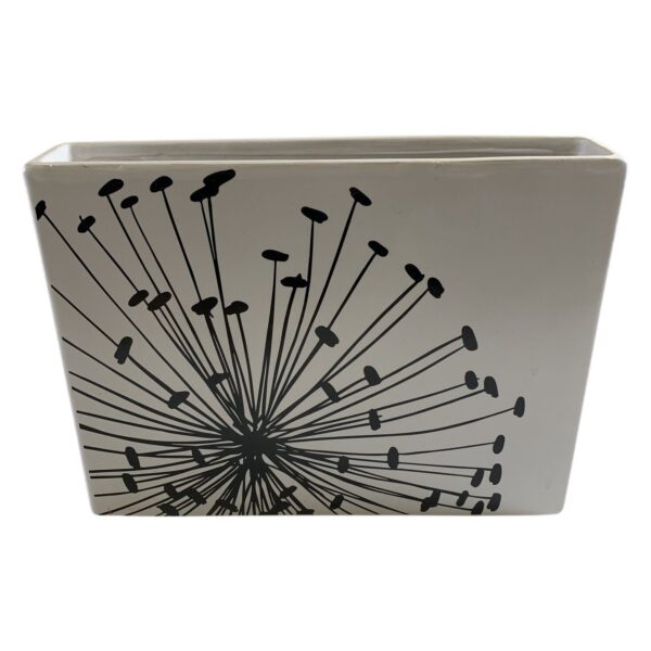 Serholt Vas Rektangulär Vit Svart Maskrosmönster Keramik Modern Inredning Sweden