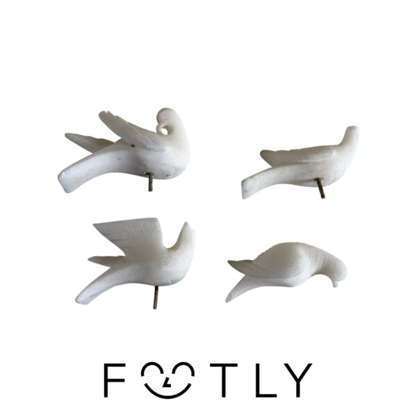 Fåglar 4st Vit Prydnad Fågel Design Retro Vintage