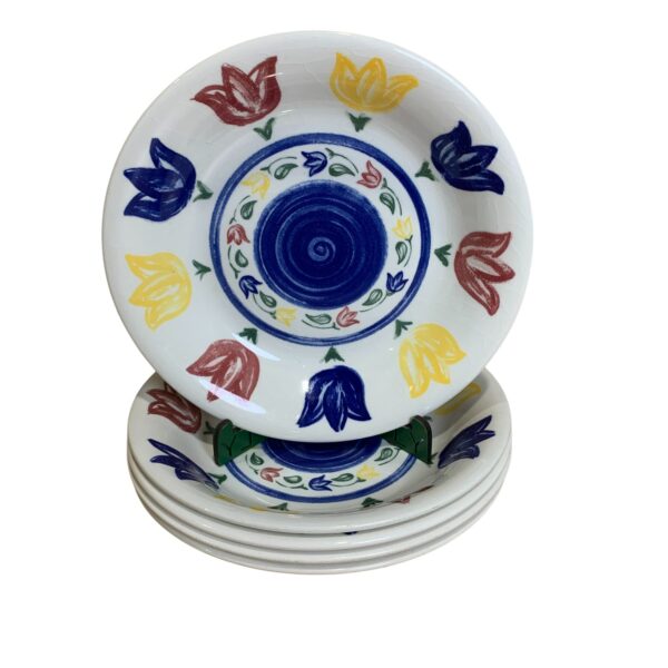 John Tams 5st Djupa Tallrikar Tulpanmönster England Design