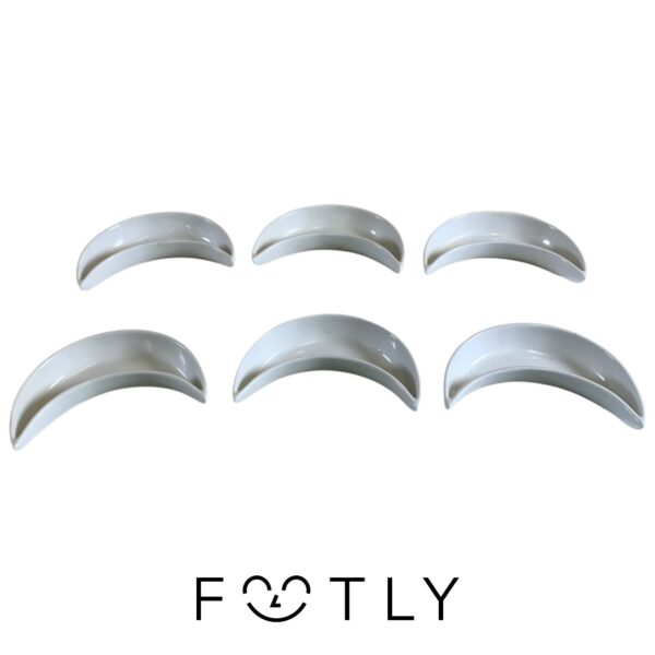 Benfat 6st Serveringsfat 12cm Fat Vit Porslin Halvmåne Design