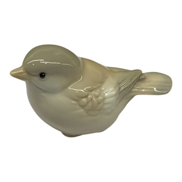 Fågel Porslin Dekoration Vit Beige Glaserad Figur Design