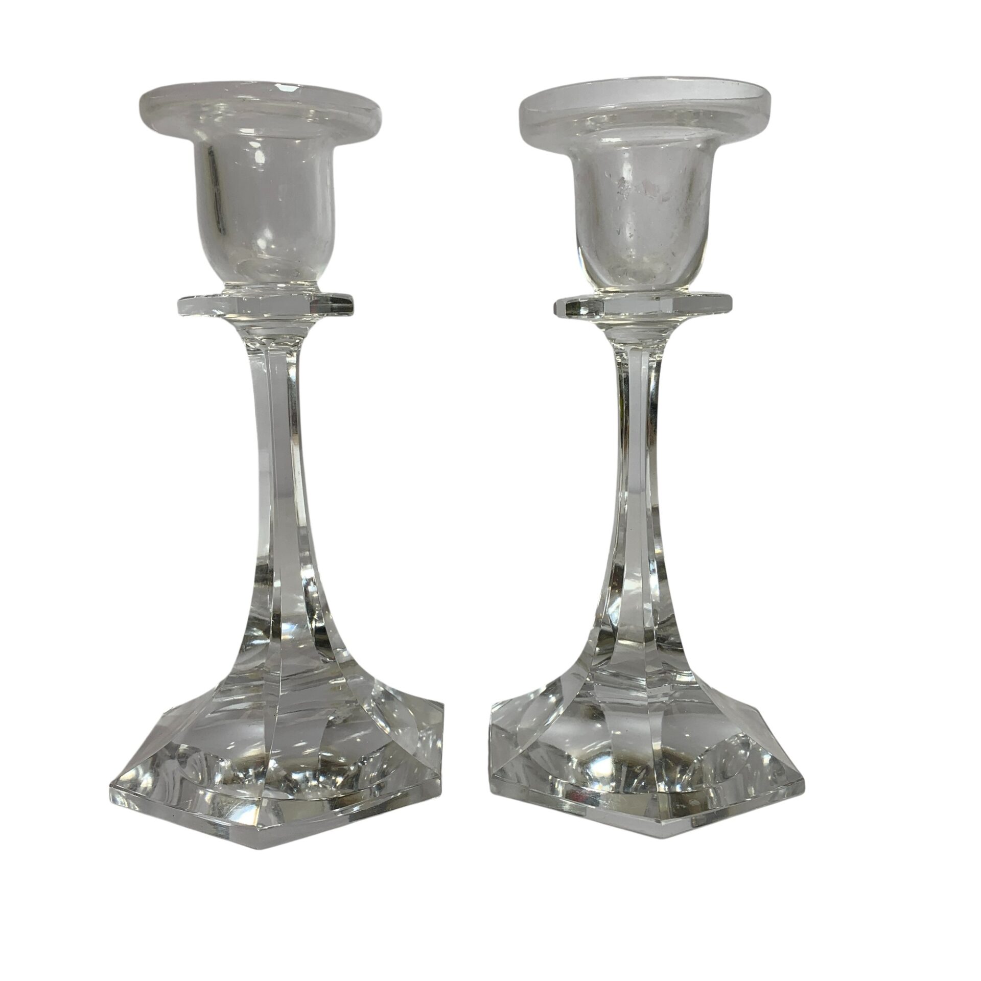 Glas Ljusstskar 2st Kronljus Vintage