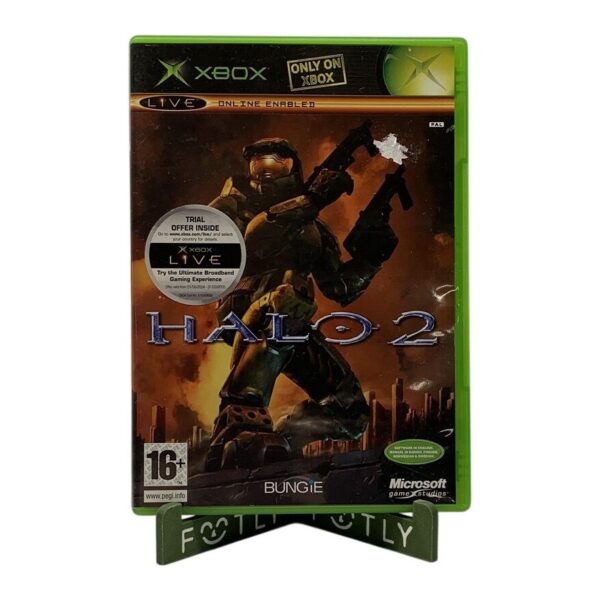 Xbox Halo 2 Spel Original Xbox Fodral Manual PEGI 16 Bungie Action