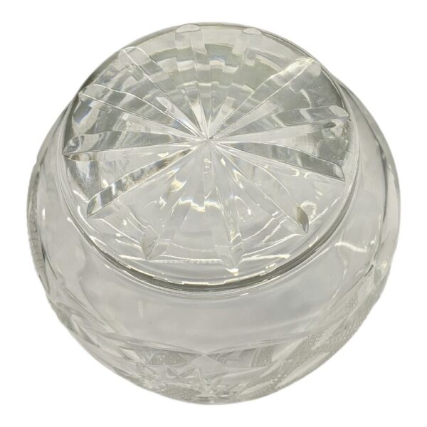Lockskål Kristall glaslock Slipad Transparent Glasburk Lockburk Mönstrad Retro