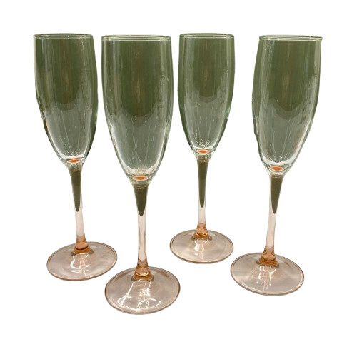 Champagneglas 4 st Rosa Fot Glas