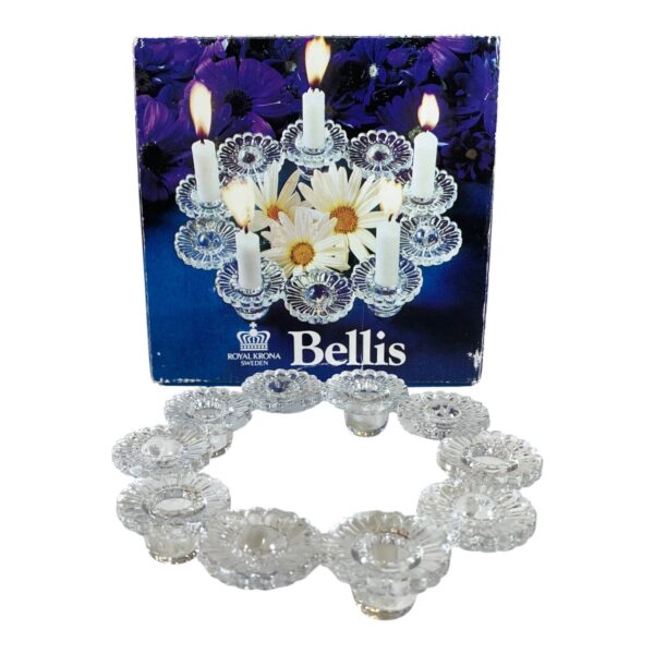Royal Krona Sweden Bellis Glas Ljusstake Krans Tusensköna Design Kjell Blomberg