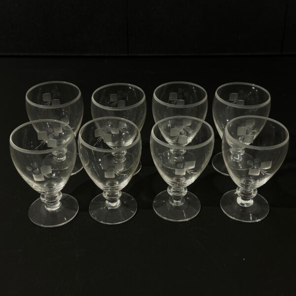 Etsade Glas på fot 10 st Vintage Retro Glass