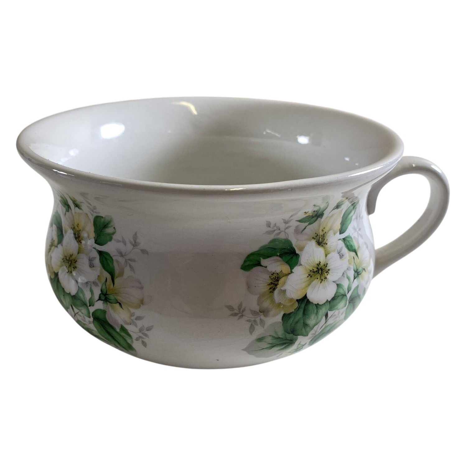 Portmeirion Pottery Sköljskål Blommor Vit Grön Porslin England