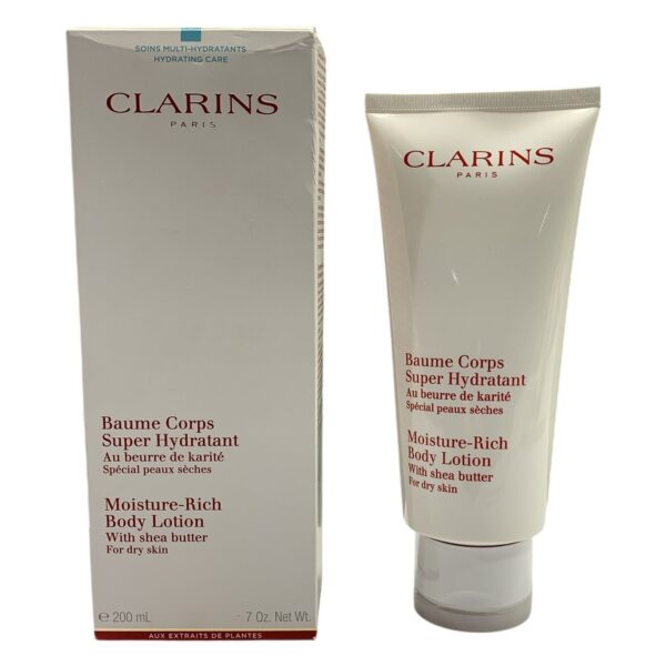 Clarins Baume Corps Super Hydratant Body Lotion 200ml Sheasmör Torr Hud