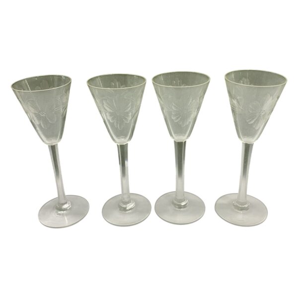 4 st Snapsglas Blomslipning Glas Klar Blommor Retro Fest Dukning