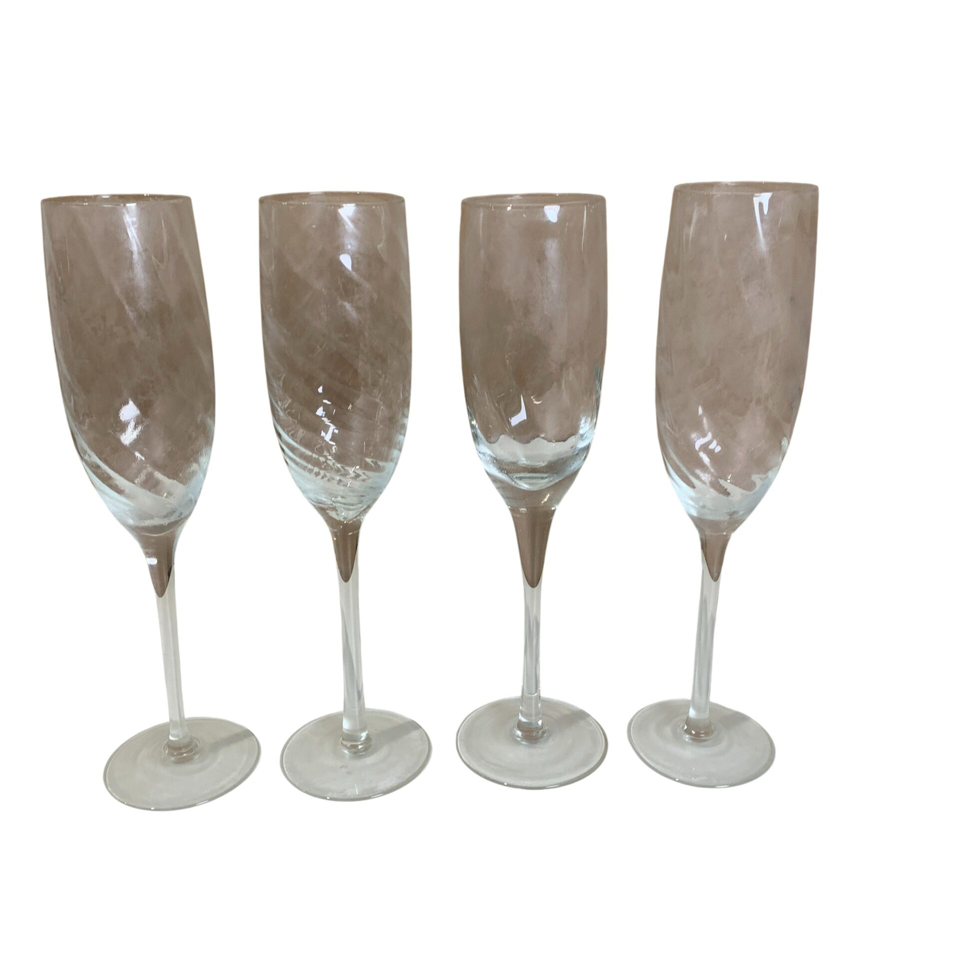Champagneglas 4st 25cm Glas Vintage