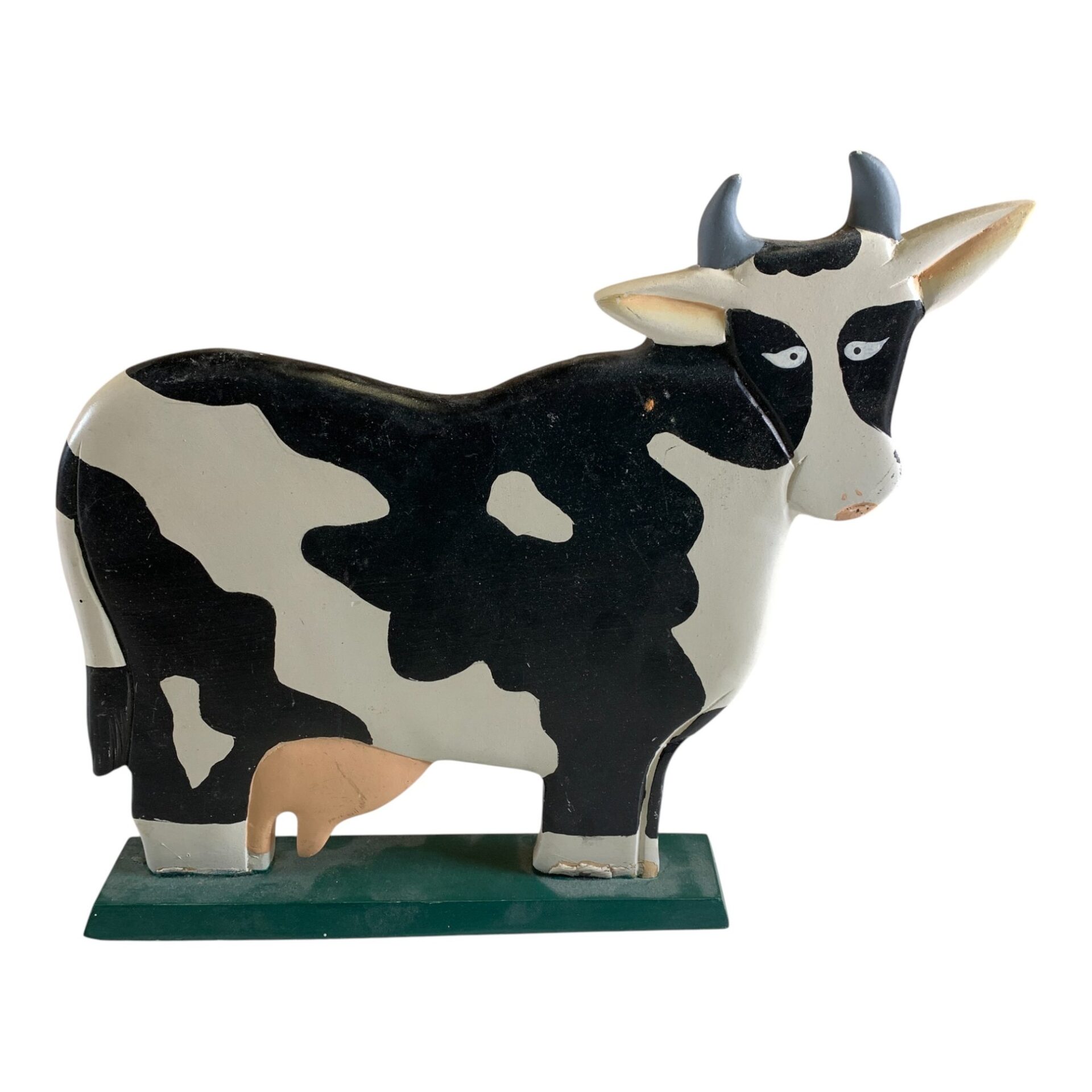 Trä Ko Figurin Träfigur Vintage Retro